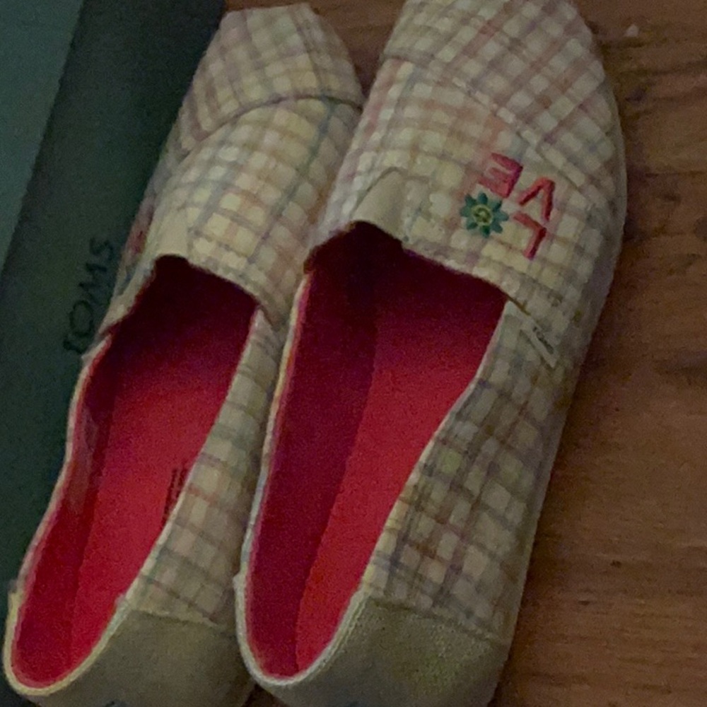 TOMS Plaid Slip-On Shoes